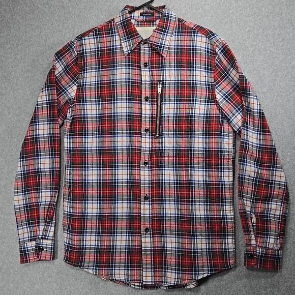 R13 Shirt Mens Medium Button Up Japanese Fabric  Plaid - Picture 1 of 12